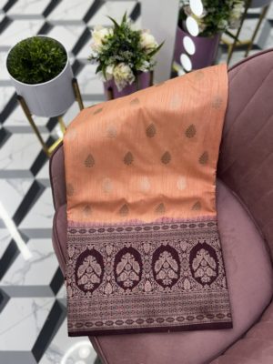Peach Fancy Chanderi Saree
