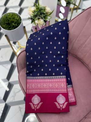 Navy blue Fancy Banaras Saree