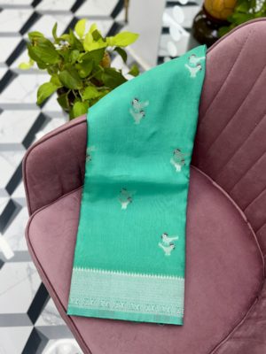 Sea green Premium Organza Saree