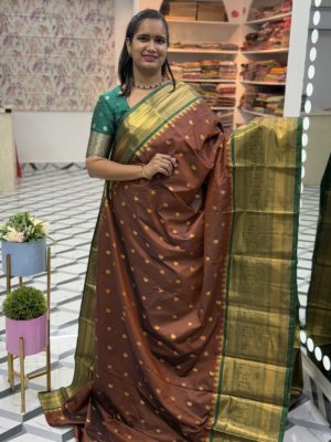 Chocolate Brown Semi Gadwal